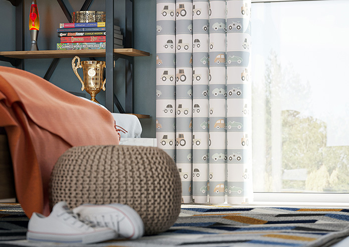 Brum Brum, Blues - Made to Measure Curtains - Image 5